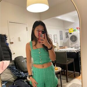 Maje Vivete Green Tweed Matching Set